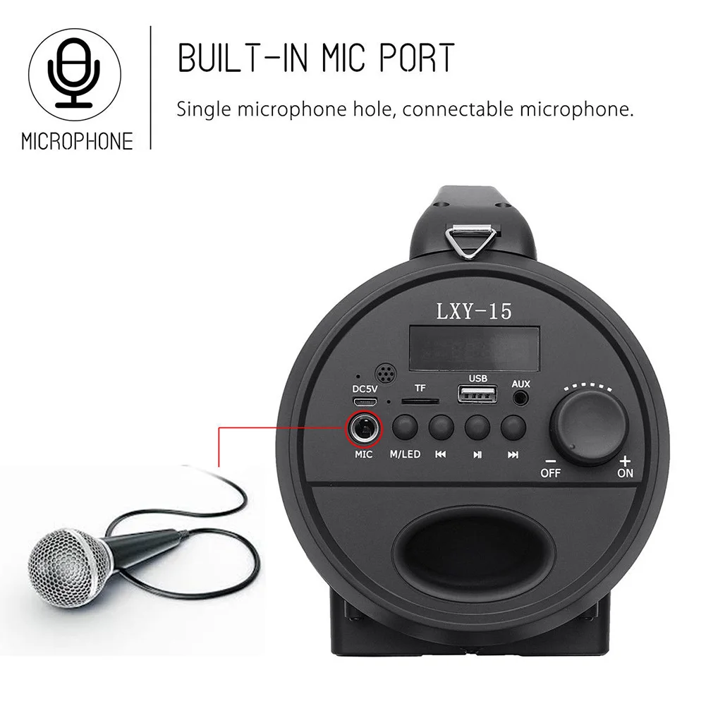 Светодиодные Красочные сабвуфер Портативный 5 дюймов бочка Bluetooth Звуковая карта Usb Динамик Портативный супер басовый открытый стерео сабвуфер