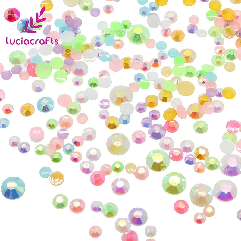 Lucia crafts прибл. 200 шт. 3/4/5/6 мм смешанные цвета и размеры AB Желейная Смола Стразы с