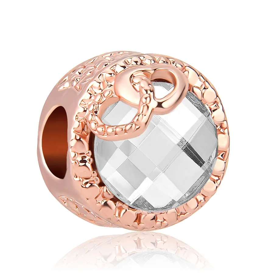 1 шт. розовое золото цветок семья дерево Крест Сердце клип diy бисера Fit Pandora браслет для женщин ювелирные изделия EL171 - Цвет: A1357-2