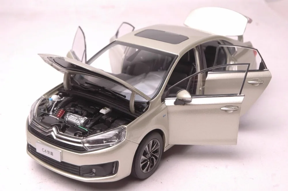 1:18 литая под давлением модель для Citroen C4 sega золото Седан сплав игрушечный автомобиль миниатюрная коллекция подарок c-quatre