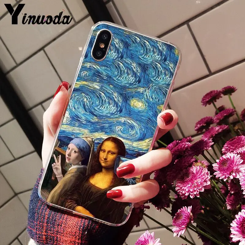 11pro MAX Van Gogh Mona Lisa Забавный чехол для телефона с грушевидными ушками iPhone 8 7 6 6S Plus X XS 5