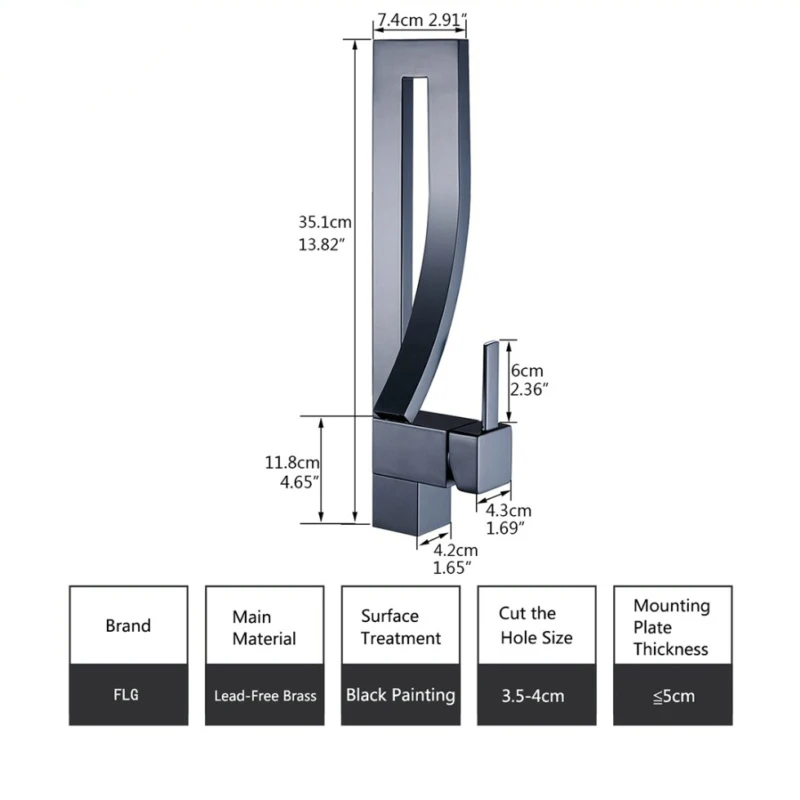 FGL новый квадратный кухонный кран установленный на палубе смеситель для кухни