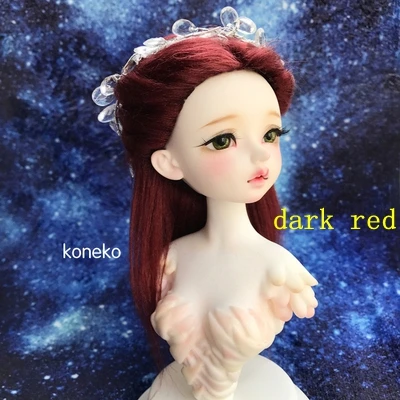 dark red 1/3 1/4 1/6 8 10 12 bylthe yosd SD AOD DOD BJD парик MSD Dollfie furwig кукла игрушка woolwig 11 см 12 18 см19 см22 см23 см24 см fw037 - Цвет: dark red