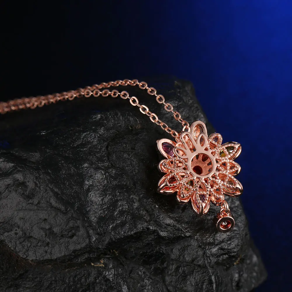 Модное женское ожерелье из натурального фианита ААА свадебное цвета розового