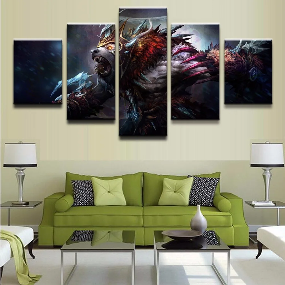 HD печать 5 шт. DOTA 2 Roshan существо Картина на холсте настенная живопись плакат