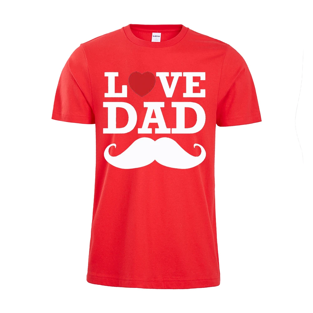 Увлекательная рубашка с принтом Love Dad humored усами забавная для папы | Мужская