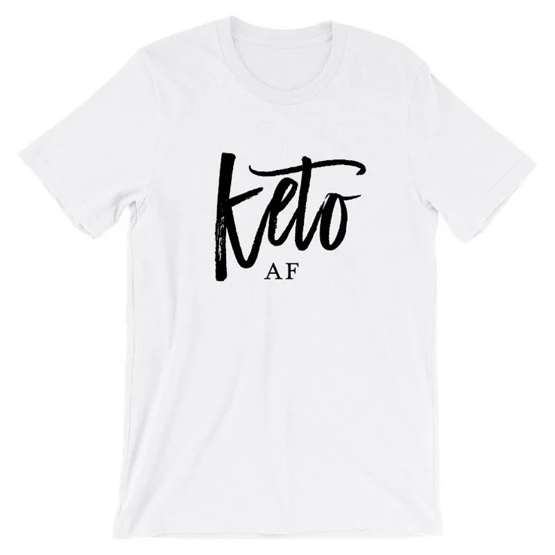 Рубашка Keto AF в стиле унисекс для подростков хипстерская футболка с коротким