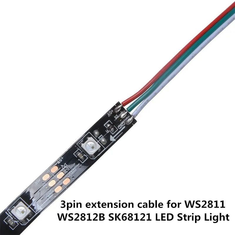 2pin 3pin 4pin 5pin 22AWG светодиодный соединитель удлинитель Кабель для WS2812 WS2811 SK6812 APA102 WS2801 5050 3528 RGB/RGBW Светодиодные ленты