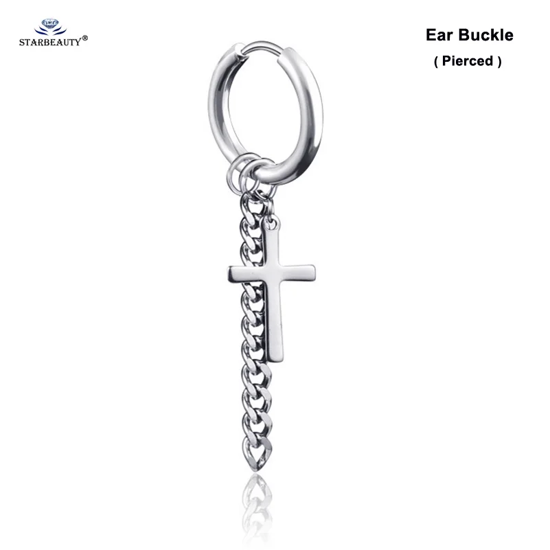 Ear Buckle Silver Starbeauty 1 шт./лот Титановый Крест Спираль пирсинг для пупка пирсинг пробки ювелирные изделия кисточкой поддельный пирсинг ухо манжеты клип поддельные серьги - Окраска металла: Ear Buckle Silver