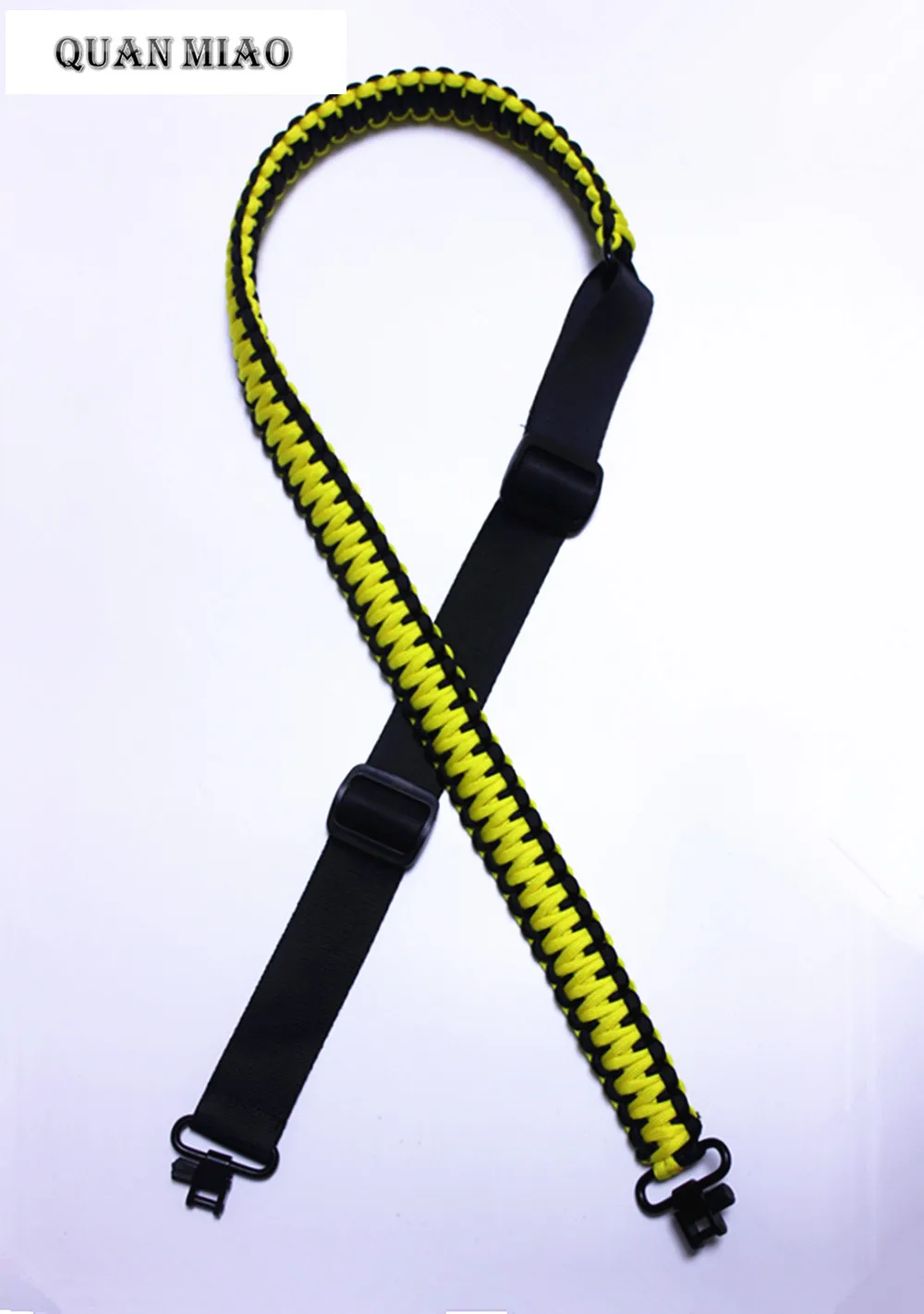 Yellow Black Полностью черный Tactical Тактический 550 Регулируемый ружейный ремень Вертлюги - Цвет: Yellow Black