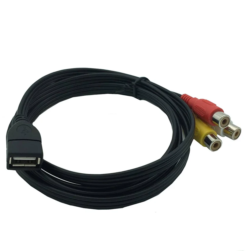 1 5 м USB A Female to 3 RCA Phono AV кабель Ведущий ПК ТВ Aux аудио видео адаптер|Кабели USB| |