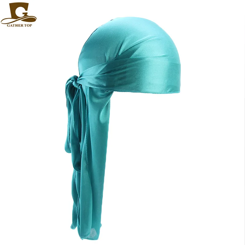 20 шт./лот оптовая продажа шелковая Шапка-шарф с длинным хвостом Durag Мужская