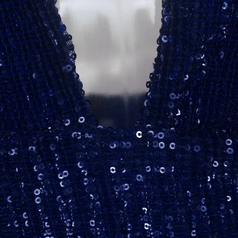 DRESSMECB Новое сексуальное платье с блестками для женщин глубокий v-образный вырез