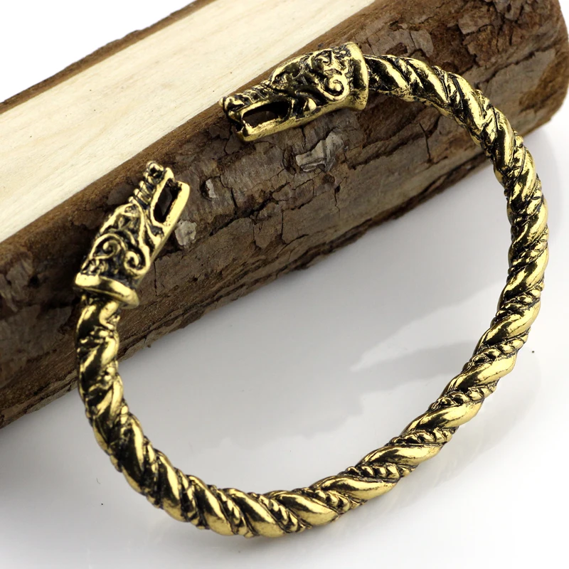 Высокое качество бронза и антикварный цвет двуглавый волк Фенрир бижутерия в