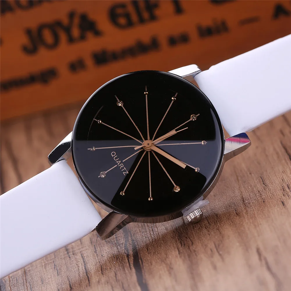 Модные часы унисекс 2018 женские мужские повседневные кожаные Цифровые Кварцевые