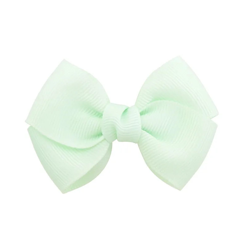 19 Light Green Заколка для волос из однотонной ленты с бантом для девочек, детские заколки с бантом, женские заколки, аксессуары для волос, детские заколки для волос - Цвет: 19 Light Green