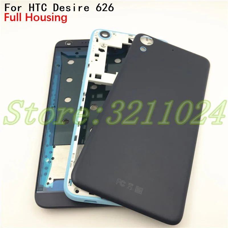 Полный корпус Новая задняя крышка батарейного отсека Замена корпуса для htc Desire 626 D626S передняя рамка Лицевая панель+ крышка батарейного отсека+ логотип