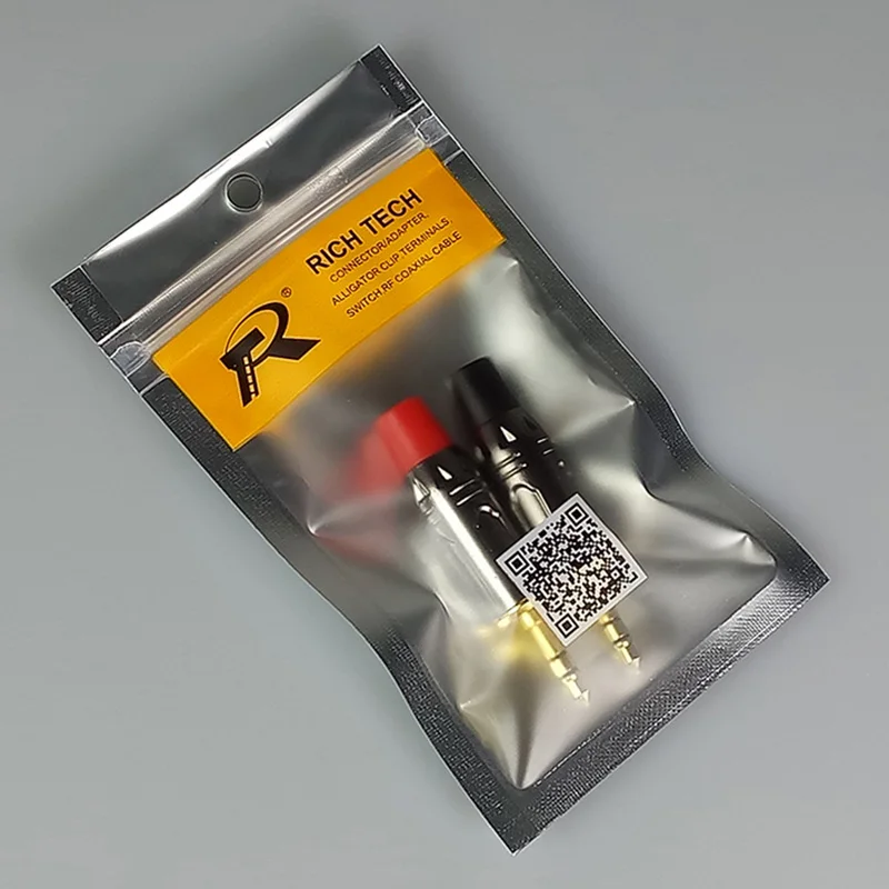 

50pcs/25pairs 1/8" 3.5mm jack connector 3poles stereo male plug 3.5mm red+black adapter