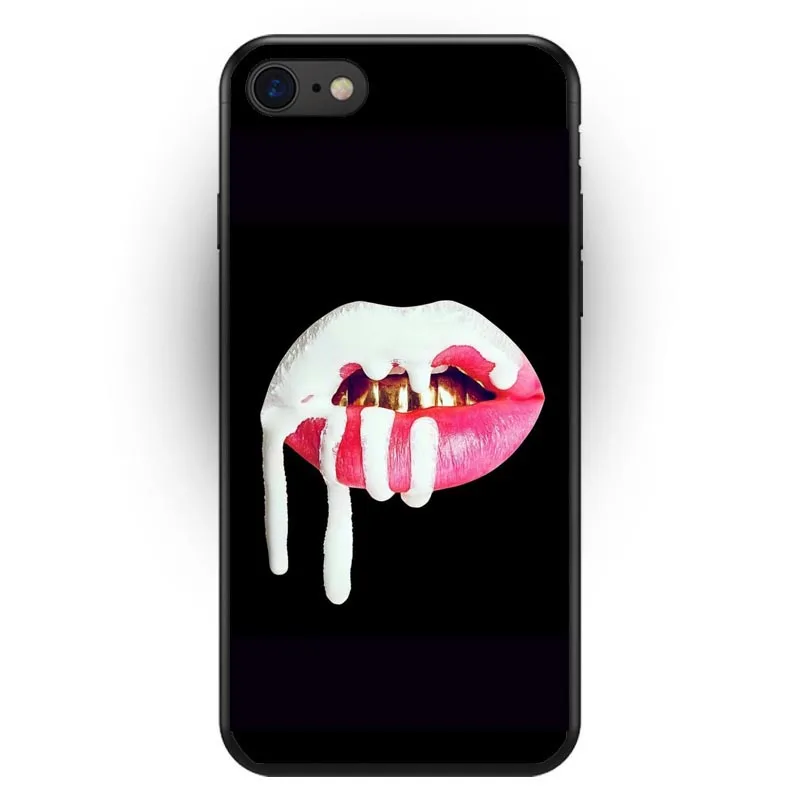 Сексуальный чехол для телефона с красными губами и вампиром iphone XS мягкий