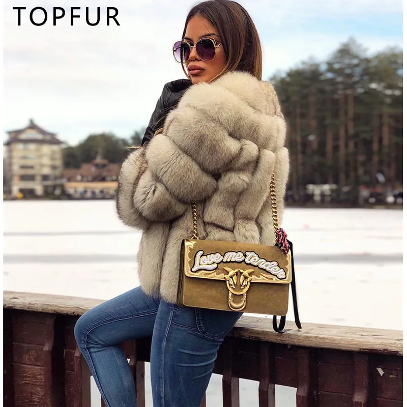TOPFUR 2021 New Arrival Real Fur Coats Thick Warm Winter For Women Natural Fox Fur Top Fashion Jackets Luxury Female Overcoat