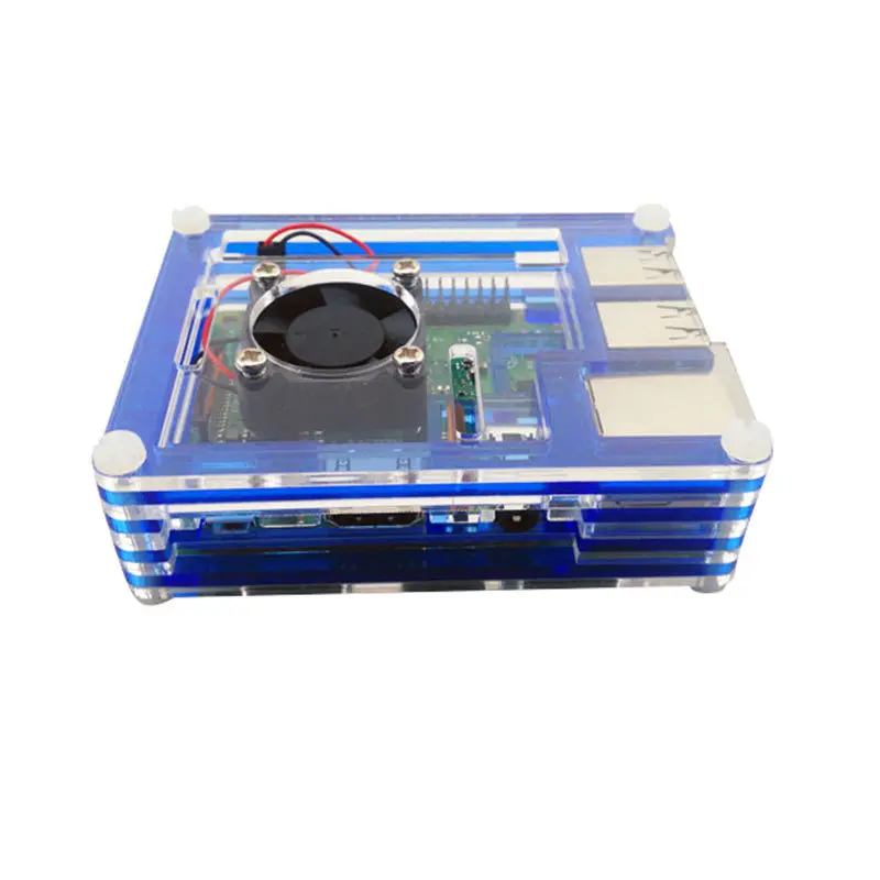 Aokin For Raspberry Pi 3 Enclosure Case 9 Layer Acrylic Cover Shell With Cooling Fan Model B+ Plus | Компьютеры и офис