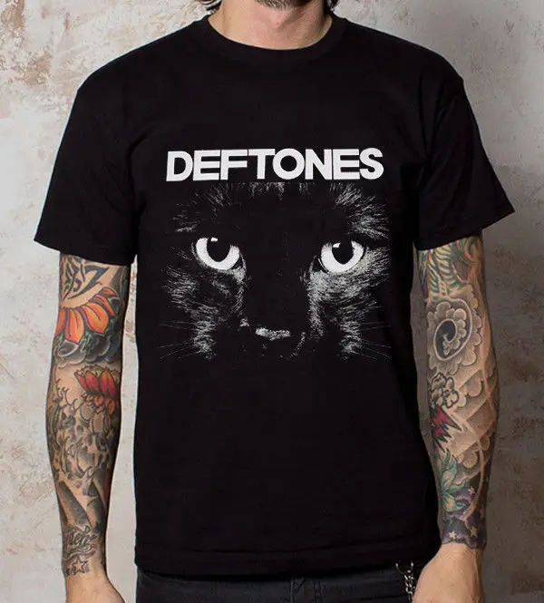 DEFTONES Cat логотип Tumblr футболка новый черный унисекс Летний стиль | Мужская одежда
