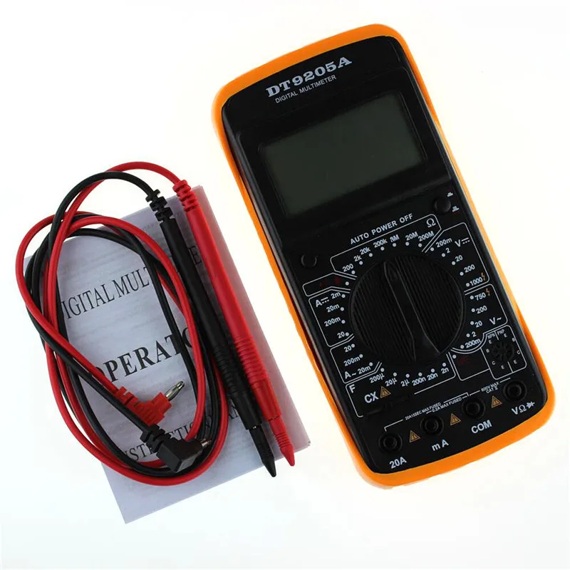 DT-9205A Цифровой мультиметр Multimetro Амперметр мультитестер AC DC ЖК-дисплей Профессиональный электрический ручной тестер