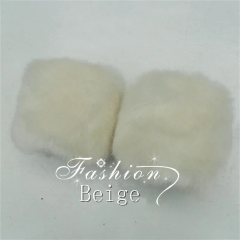 Autumn Winter New Solid Thicken Faux Rabbit Fur Arm Warmers Women Cuff Wrist Warmer Men Soft Fluffy Short Sleeve W106 |