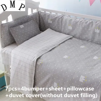 

6/7pcs protetor de berco Baby Animal Comforter,Baby Bedding Set 100% Cotton Cot Protector Bed Linens 120*60/120*70cm