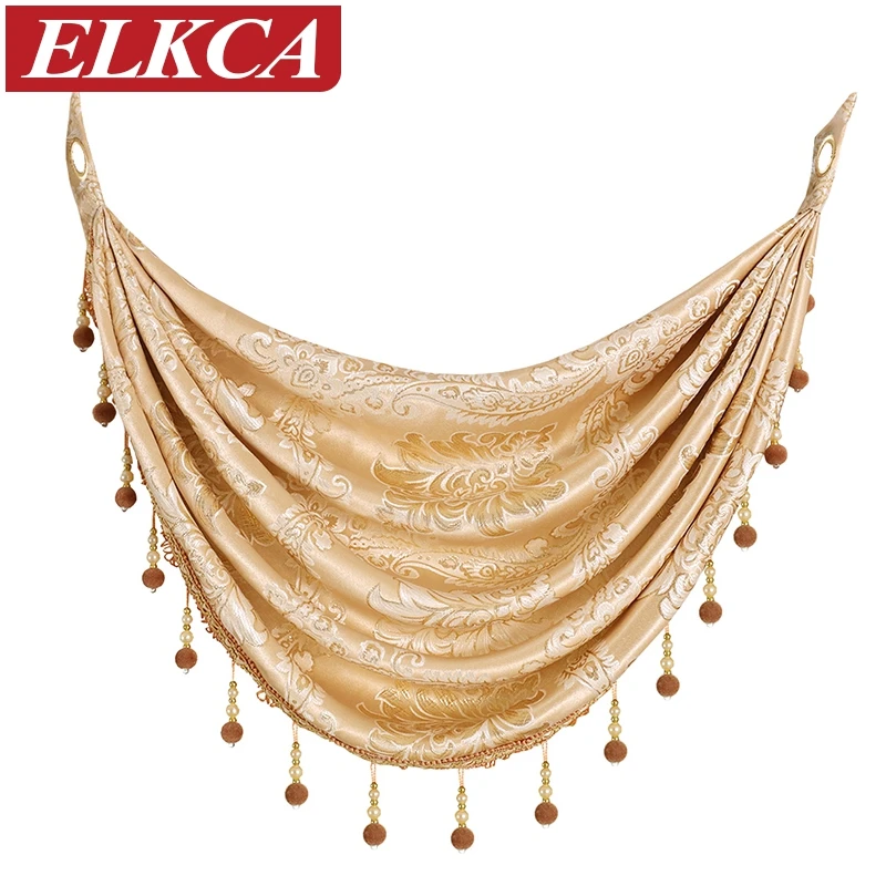 

Luxury Gold Curtains Valance for Living Room European Gold Curtians for Bedroom Curtains for Kitchen Grommet Top Valance