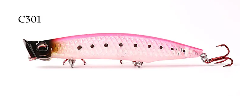 c301 110mm 12dot8g Kingdom Fishing Приманка Topwater приманка поппер 123 мм 18,5 г, 110 мм 12,8 г, 90 мм 7,5 г жесткая приманка искусственная приманка плавающая приманка модель 3508 - Цвет: c301 110mm 12dot8g
