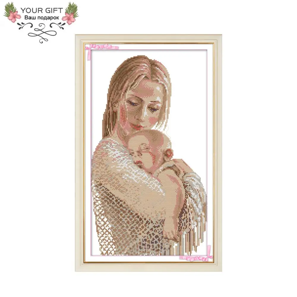 Домашний декор Joy Sunday мама и сын RA231 14CT 11CT Набор для вышивки крестиком сделай сам |