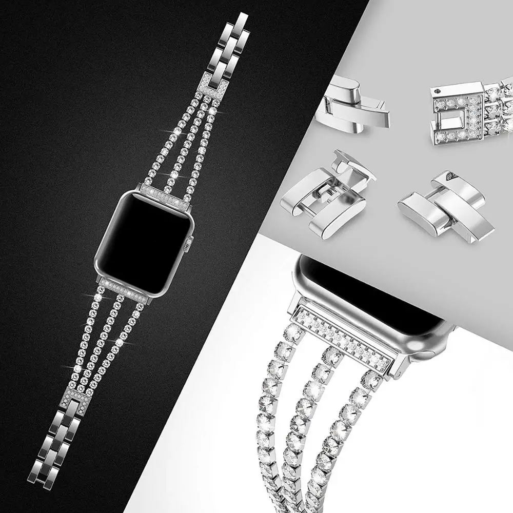 Браслет URVOI для Apple Watch series 6 SE 5 4 3 2 1 женский модный браслет с линиями из циркония