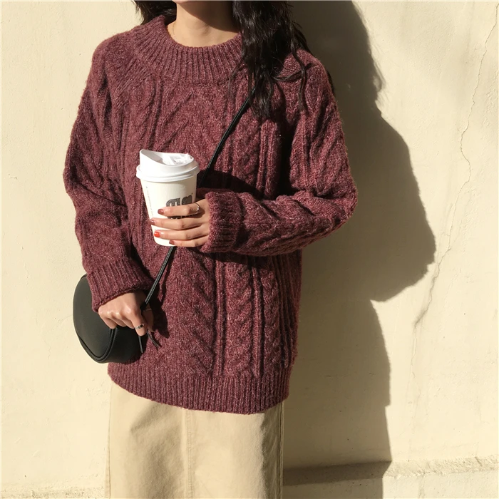 Женский толстый свободный свитер новинка зимы 2019 | Женская одежда