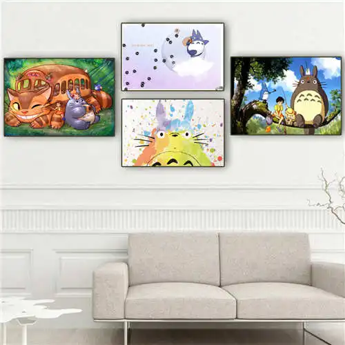 Оригинальный холщовый постер tonari_no_totoro печатные постеры тканевые настенные