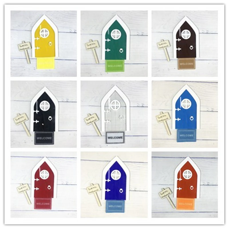 Сказочная дверь с зубами 10 цветов приветственным ковриком и дорожным знаком для