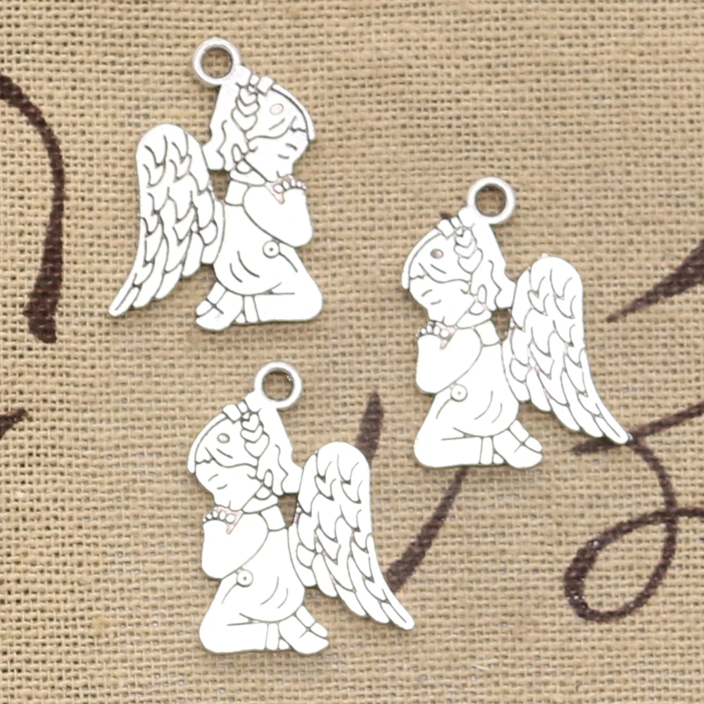 15 шт. Подвески Pray Angel 24x17 мм античный покрытый серебром, бронзой Подвески Ювелирных изделий DIY тибетское серебро ручной работы бронзовые ювелирные изделия