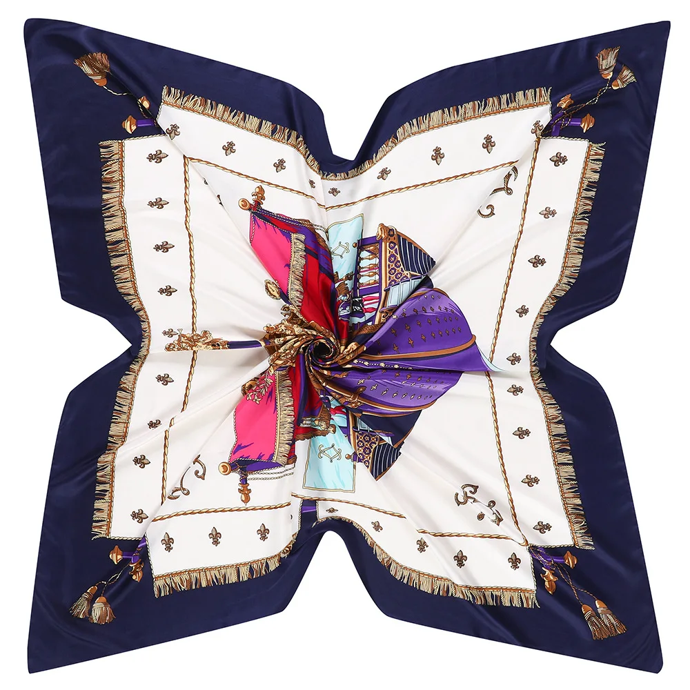 Модные шарфы для женщин 100% саржевый шелковый шарф с принтом хиджаб Женская