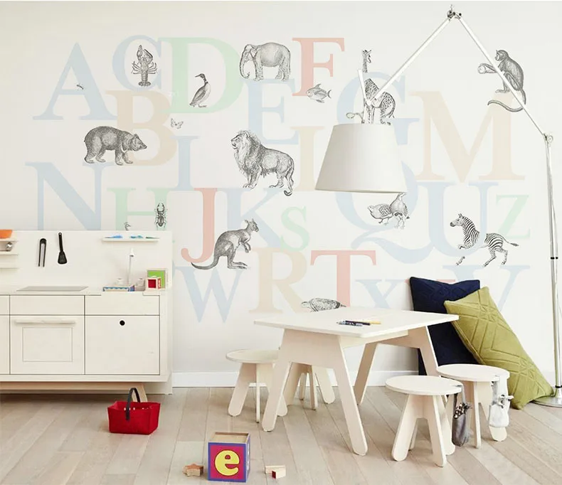 

Forest Animals Giraffe Lion Monkey wall stickers for kids room Wall Decal 3D Cartoon Wall mural Wallpaper Bedroom Decor Poster