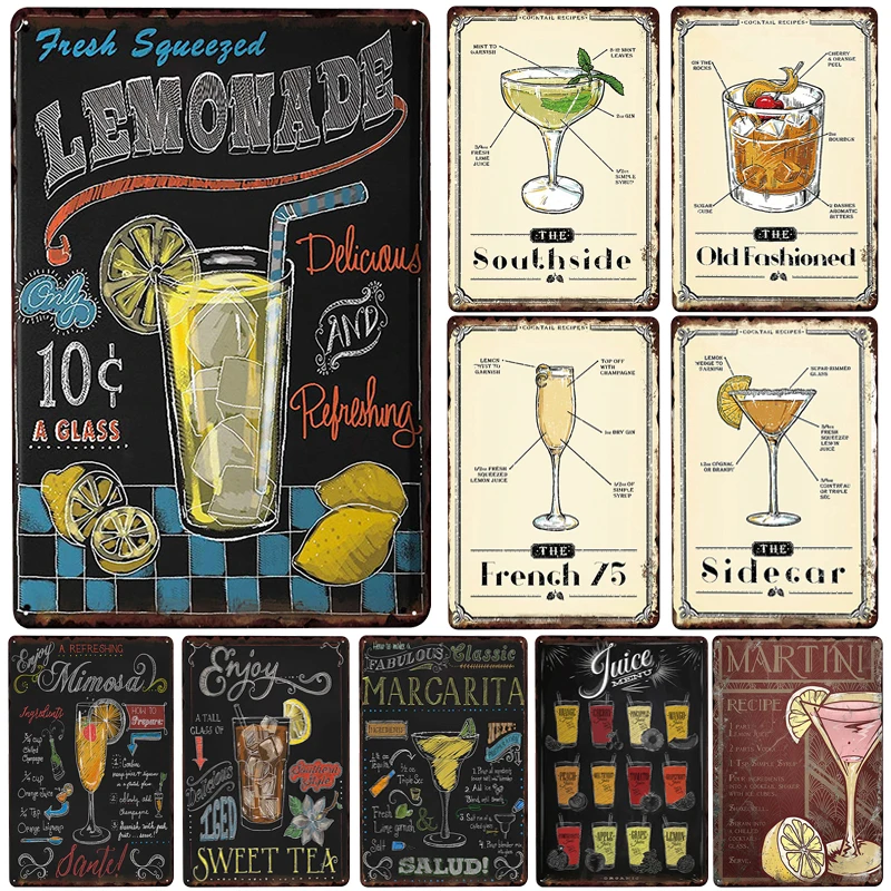 Lemonade Margarita налет металлический винтажный Декор металлический знак жестяная вывеска металлический плакат металлическая пластина домашний бар украшение для паба Blechschild