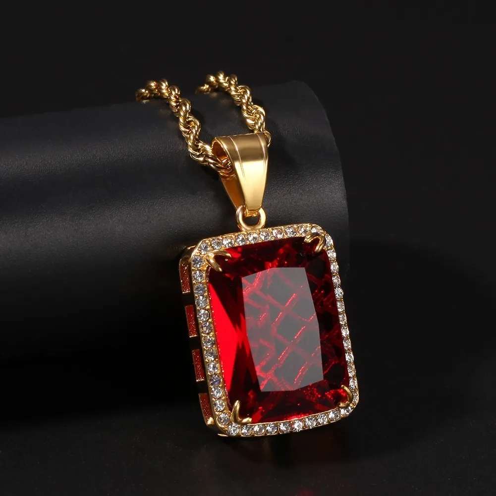 THE BLING KING нержавеющая сталь на заказ квадратные камни ожерелье хип хоп полный Iced Out кубический