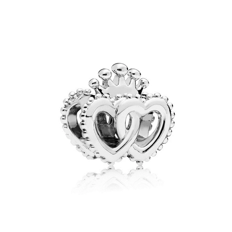 United Hearts 2 Новинка, оригинальные посеребренные очаровательные браслеты Pandora, сделай сам, ключи любви, чайный горшок, Висячие Подвески, бусины для женщин, сделай сам, ювелирное изделие - Цвет: United Hearts 2