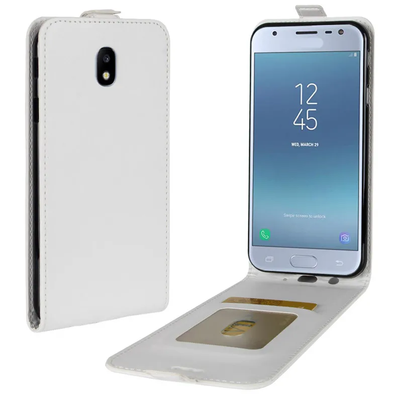 Для Samsung Galaxy J3 J330F J330 Евразия Edition чехол кожаный чехол защитный чехол для телефона флип-кейсы - Цвет: white