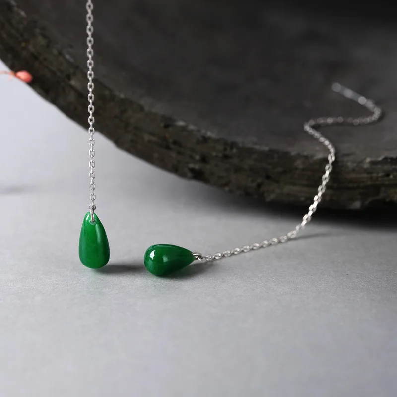 Женские серьги из серебра 925 пробы Длинные маленькие серьги-подвески с