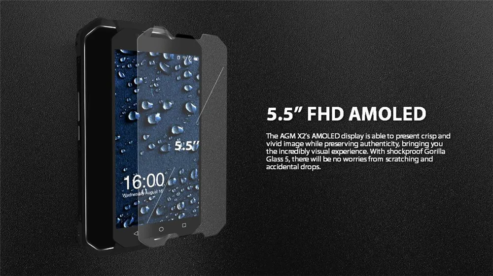 Смартфон AGM X2 EU, LTE, Android 7,0, 6 ГБ ОЗУ, 64 Гб ПЗУ, IP68, водонепроницаемый, 5,5 дюйма, 6000 мАч, аккумулятор, поддержка VOC, датчик NFC, gps