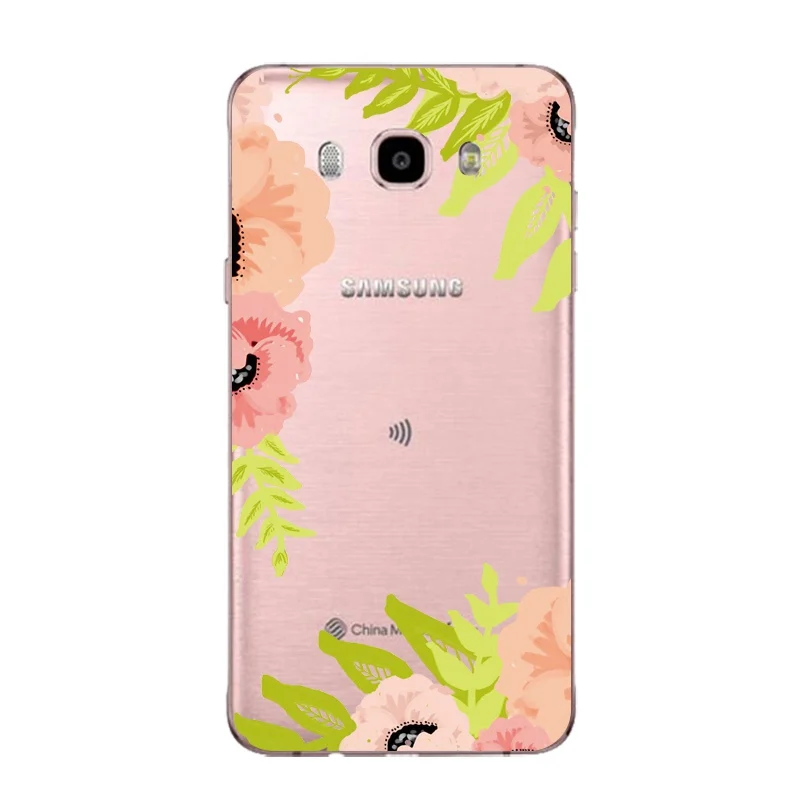 Sea Soft Clear TPU Phone Case For Samsung J3 J5 J7 S6 S7 S8 note8 A3 A5 C7 J2prime Flora Flower Printed ShellCover Free Shipping | Мобильные