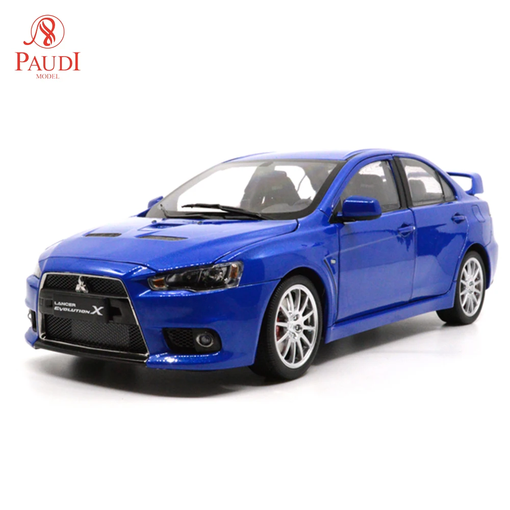 1/18 1:18 1 18 весы Mitsubishi Lancer EVO X Blue Diecast модель двери автомобиля открыть руль
