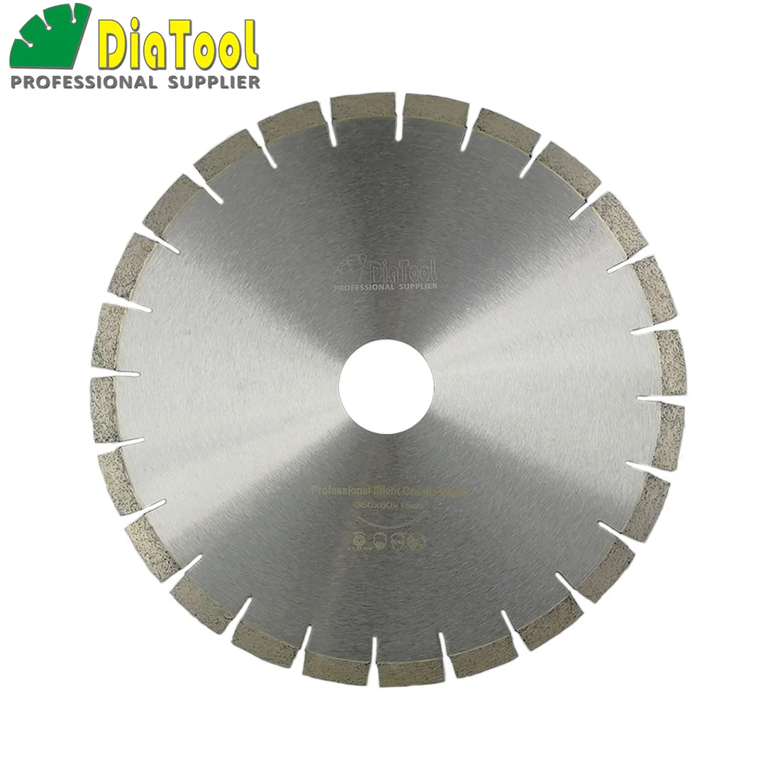DIATOOL 1pc 14inch 370mm Professional Quality Diamond Silent Saw Blades Granite Sandwich Steel Core Wet Cutting Disc Bore 60MM |