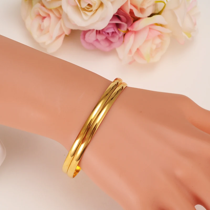 24kGold браслет для женщин золотой Дубаи невесты свадьбы из эфира Арабская