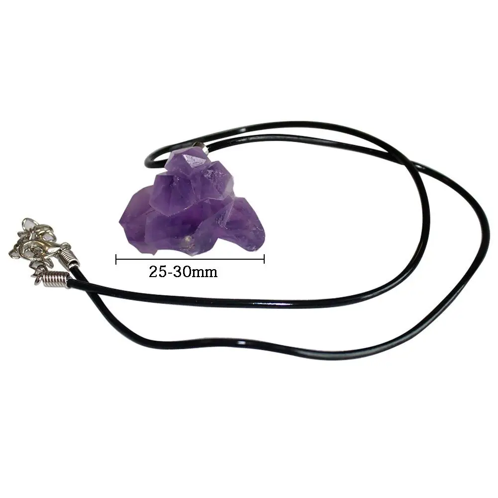 Подвеска с натуральным аметистом кварцевый кластерный кулон кристаллами